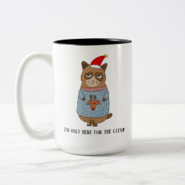 Funny Sarcastic Christmas Cat Zweifarbige Tasse
