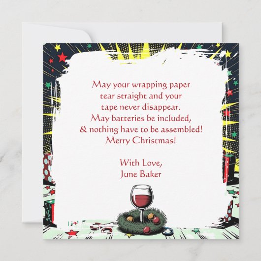 Funny Sarcastic Christmas Humor Karte (Rückseite)