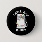 Funny Sarcastic Christmas In July Fuel Pump Gas Pu Button (Vorderseite)