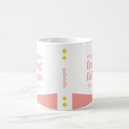 Funny Sarcastic Fabulous Pink Yellow Geometric Kaffeetasse (Mittel)