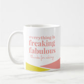 Funny Sarcastic Fabulous Pink Yellow Geometric Kaffeetasse (Links)