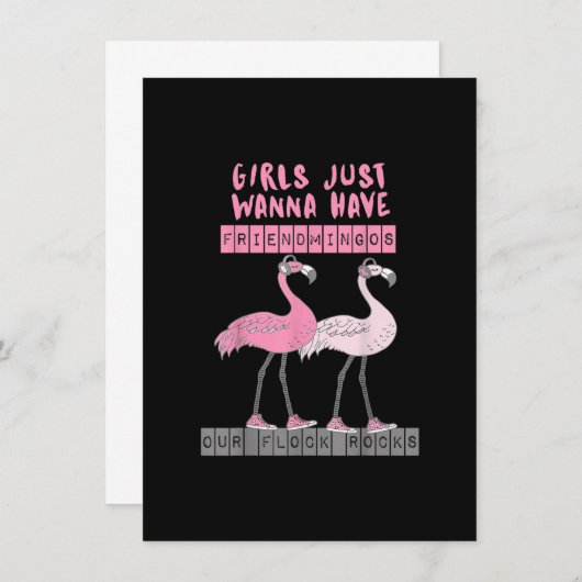Funny Sarcastic Flamingo Unser Flock Rocks Friendm Einladung (Vorne/Hinten)