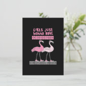 Funny Sarcastic Flamingo Unser Flock Rocks Friendm Einladung (Stehend Vorderseite)
