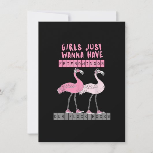 Funny Sarcastic Flamingo Unser Flock Rocks Friendm Einladung (Vorderseite)