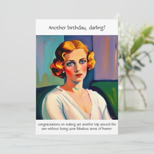 Funny Sarcastic Geburtstag Karte (Stehend Vorderseite)
