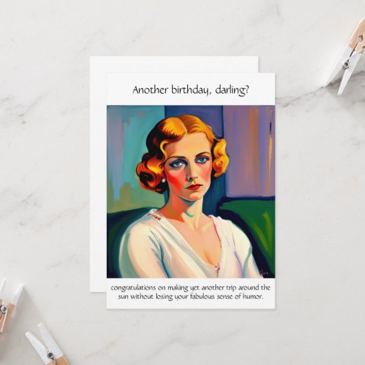 Funny Sarcastic Geburtstag Karte (Vorderseite/Rückseite Beispiel)