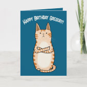 Funny Sarcastic Grumpy Orange Cat Birthday Karte (Vorderseite)