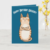 Funny Sarcastic Grumpy Orange Cat Birthday Karte (Gelbe Blume)