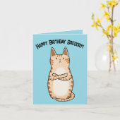 Funny Sarcastic Grumpy Orange Cat Birthday Karte (Gelbe Blume)