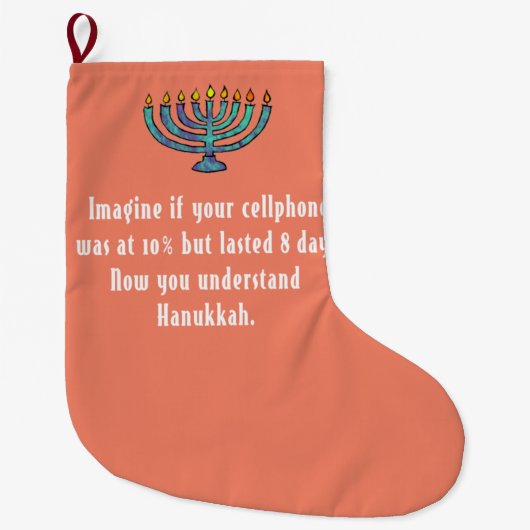 Funny Sarcastic Hanukkah Chanukah Cellphone Quote Großer Weihnachtsstrumpf (Vorderseite)