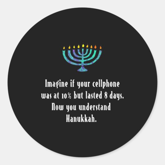 Funny Sarcastic Hanukkah Chanukah Cellphone Quote  Runder Aufkleber (Vorderseite)