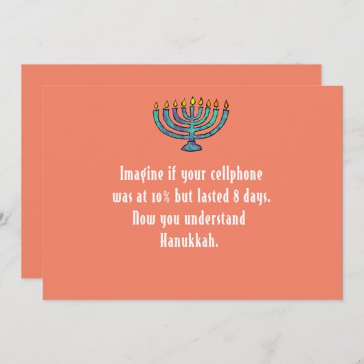 Funny Sarcastic Hanukkah Chanukah Handy Zitat Einladung (Vorne/Hinten)