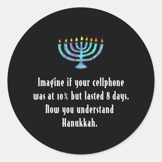 Funny Sarcastic Hanukkah Chanukah Handy Zitat Runder Aufkleber (Vorderseite)