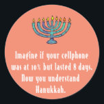 Funny Sarcastic Hanukkah Chanukah Handy Zitat Runder Aufkleber<br><div class="desc">Funny Sarcastic Hanukkah Chanukah Handy Zitat</div>