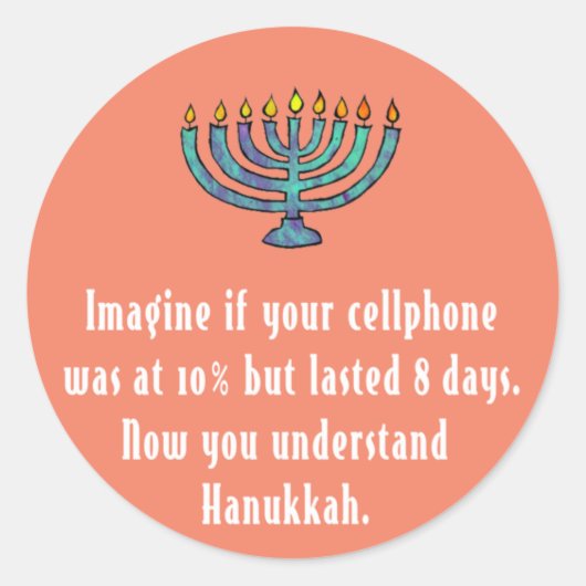 Funny Sarcastic Hanukkah Chanukah Handy Zitat Runder Aufkleber (Vorderseite)