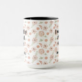 Funny Sarcastic Hübsch Pink Floral Coffee Addict Tasse (Zentrum)