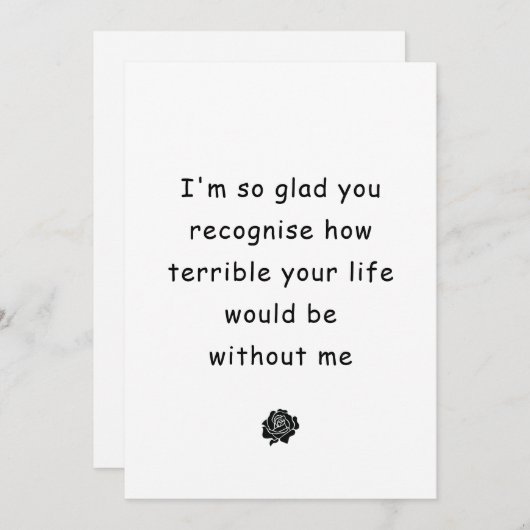 Funny Sarcastic Jubiläumskarte für die Ehefrau von Einladung (Vorne/Hinten)