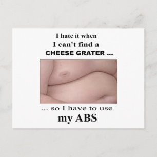Funny Sarcastic Käse Grater Abs Postcard Postkarte