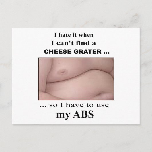 Funny Sarcastic Käse Grater Abs Postcard Postkarte (Vorderseite)