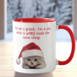 Funny Sarcastic Kurzhaarkatze Weihnachtsmannmütze Tasse
