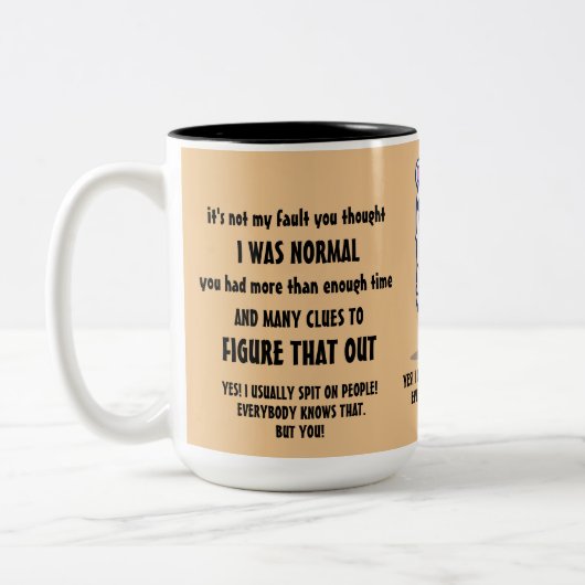 Funny Sarcastic Lamas Quotes Zweifarbige Tasse (Links)