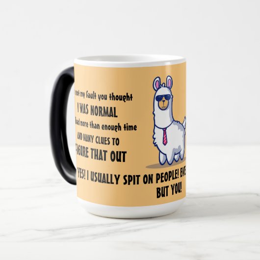 Funny Sarcastic Lamas Verwandlungstasse (Vorderseite Links)