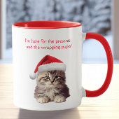 Funny Sarcastic Maine Coon Cat Weihnachtsmannmütze Tasse
