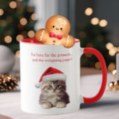 Funny Sarcastic Maine Coon Cat Weihnachtsmannmütze Tasse