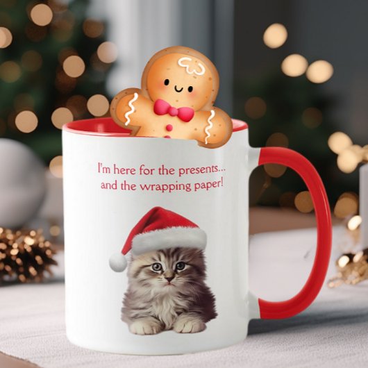 Funny Sarcastic Maine Coon Cat Weihnachtsmannmütze Tasse