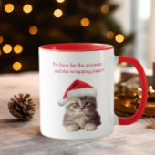 Funny Sarcastic Maine Coon Cat Weihnachtsmannmütze Tasse