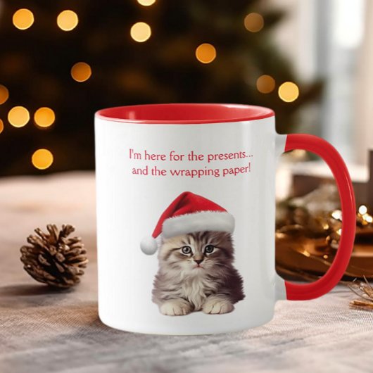 Funny Sarcastic Maine Coon Cat Weihnachtsmannmütze Tasse