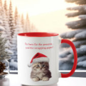 Funny Sarcastic Maine Coon Cat Weihnachtsmannmütze Tasse
