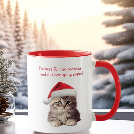 Funny Sarcastic Maine Coon Cat Weihnachtsmannmütze Tasse