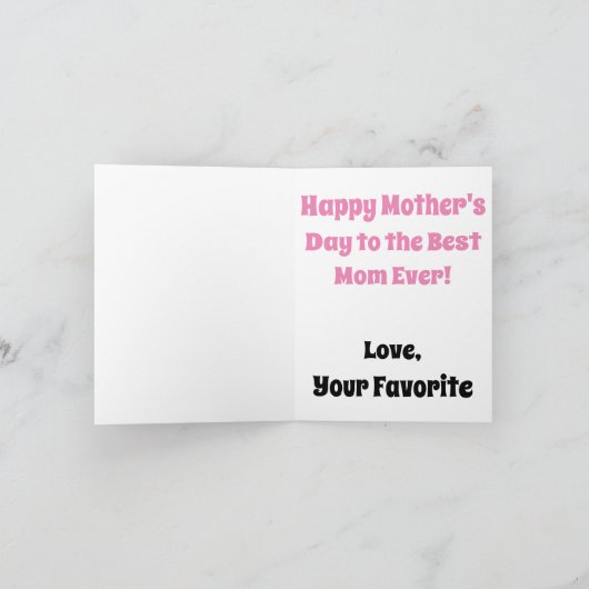 Funny Sarcastic Mother's Day Card Karte (Innenseite)