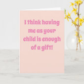 Funny Sarcastic Mother's Day Card Karte (Gelbe Blume)