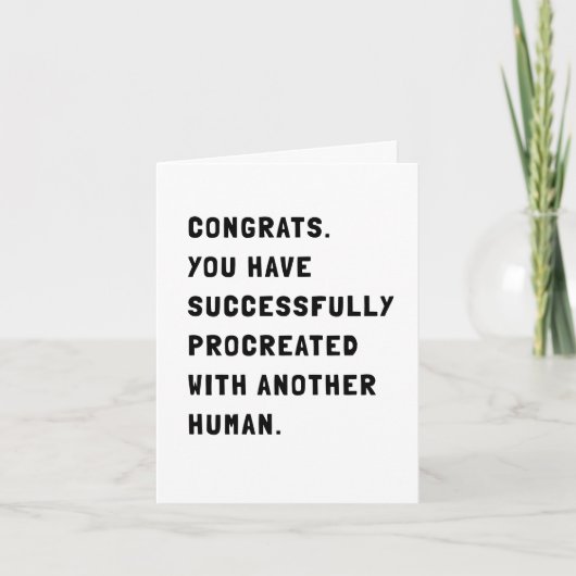 Funny Sarcastic New Baby Card Karte (Vorderseite)