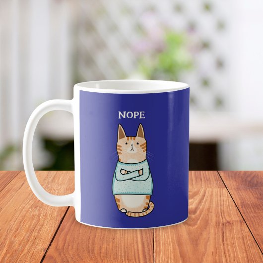Funny Sarcastic Orange Cat Nope Kaffeetasse