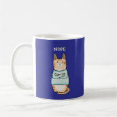Funny Sarcastic Orange Cat Nope Kaffeetasse (Links)