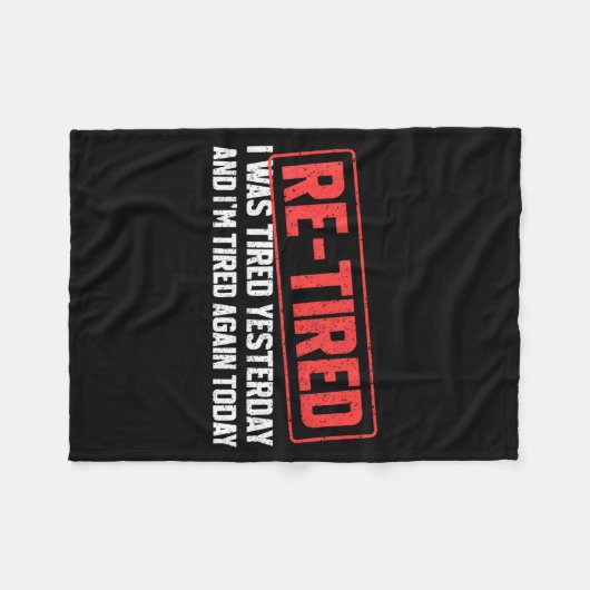 Funny Sarcastic Quote Re-tired Definition Lazy Tee Fleecedecke (Vorderseite (Horizontal))