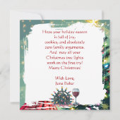 Funny Sarcastic Retro Christmas Humor Karte (Rückseite)