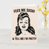 FUNNY SARCASTIC RETRO HOUSEWIFE SUSHI KARTE (Gelbe Blume)