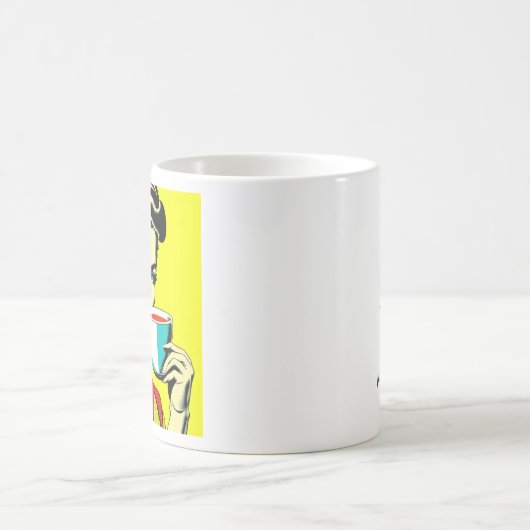 Funny Sarcastic Retro Lady Coffee Spaß Kaffeetasse (Mittel)