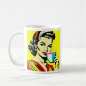 Funny Sarcastic Retro Lady Coffee Spaß Kaffeetasse (Links)