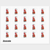 Funny Sarcastic Rooster Chicken "Cup Empty" Quadratischer Aufkleber (Blatt)