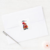 Funny Sarcastic Rooster Chicken "Cup Empty" Quadratischer Aufkleber (Umschlag)