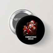 Funny Sarcastic Santa Smoking And Drinking “christ Button (Vorne & Hinten)