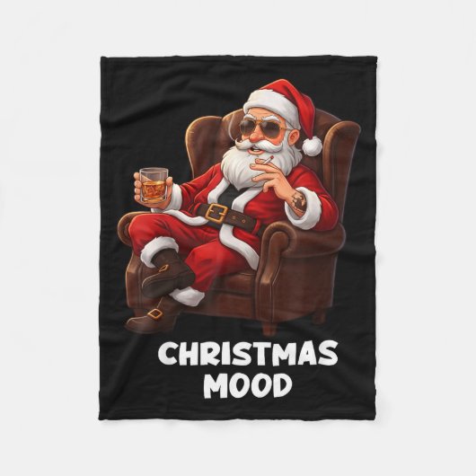 Funny Sarcastic Santa Smoking And Drinking “christ Fleecedecke (Vorderseite)