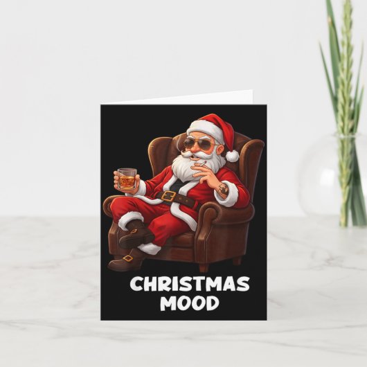 Funny Sarcastic Santa Smoking And Drinking “christ Karte (Vorderseite)