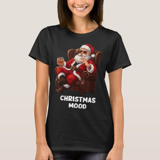 Funny Sarcastic Santa Smoking And Drinking “christ T-Shirt (Vorderseite)