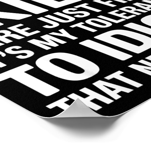 Funny Sarcastic Saying Humor Introvert Workplace A Poster (Ecke)